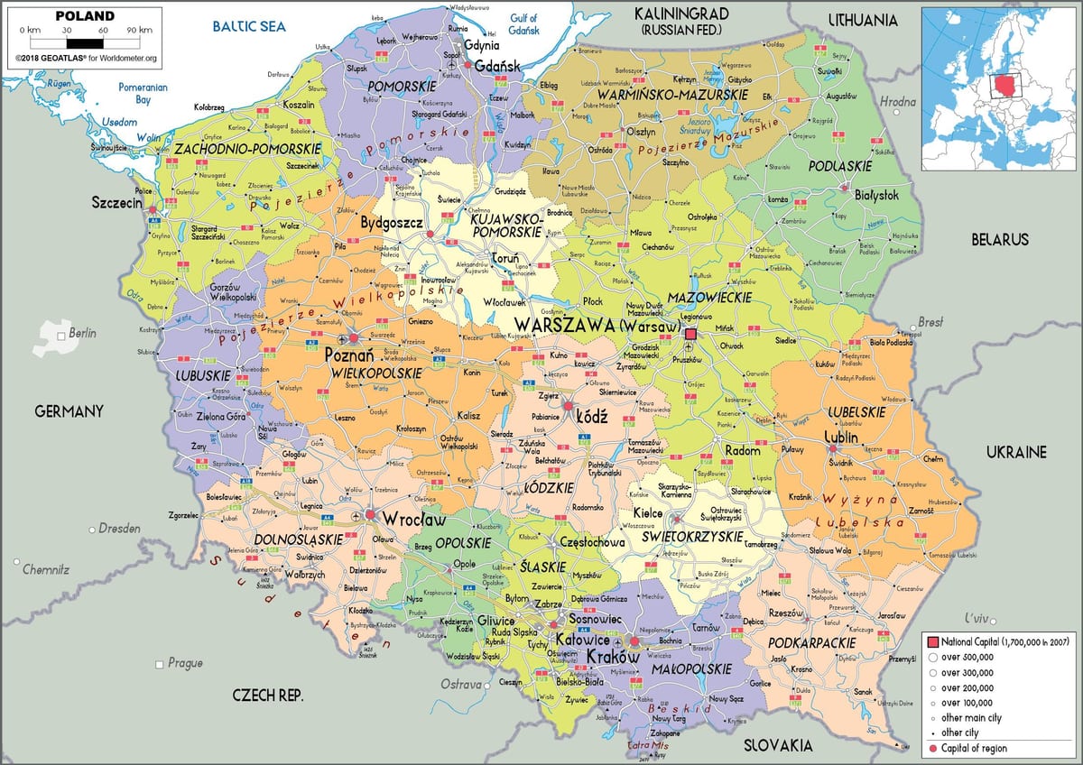 En pologne et dans les pays voisins de la carte