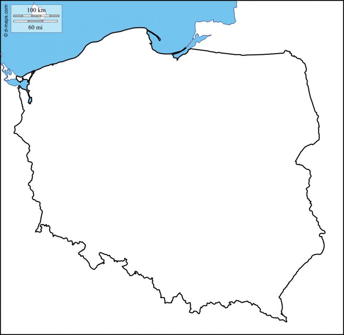 carte de la Pologne contour