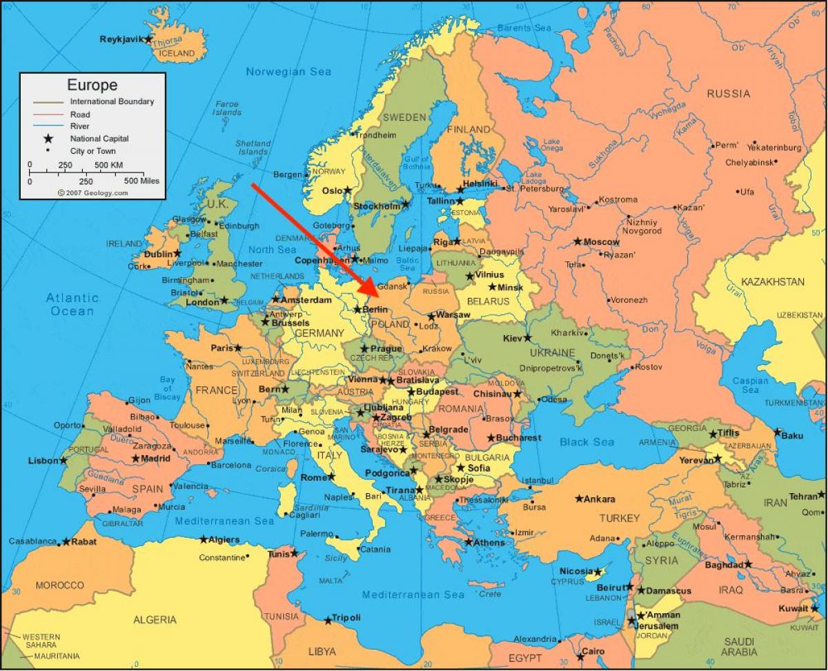 carte de la Pologne en europe