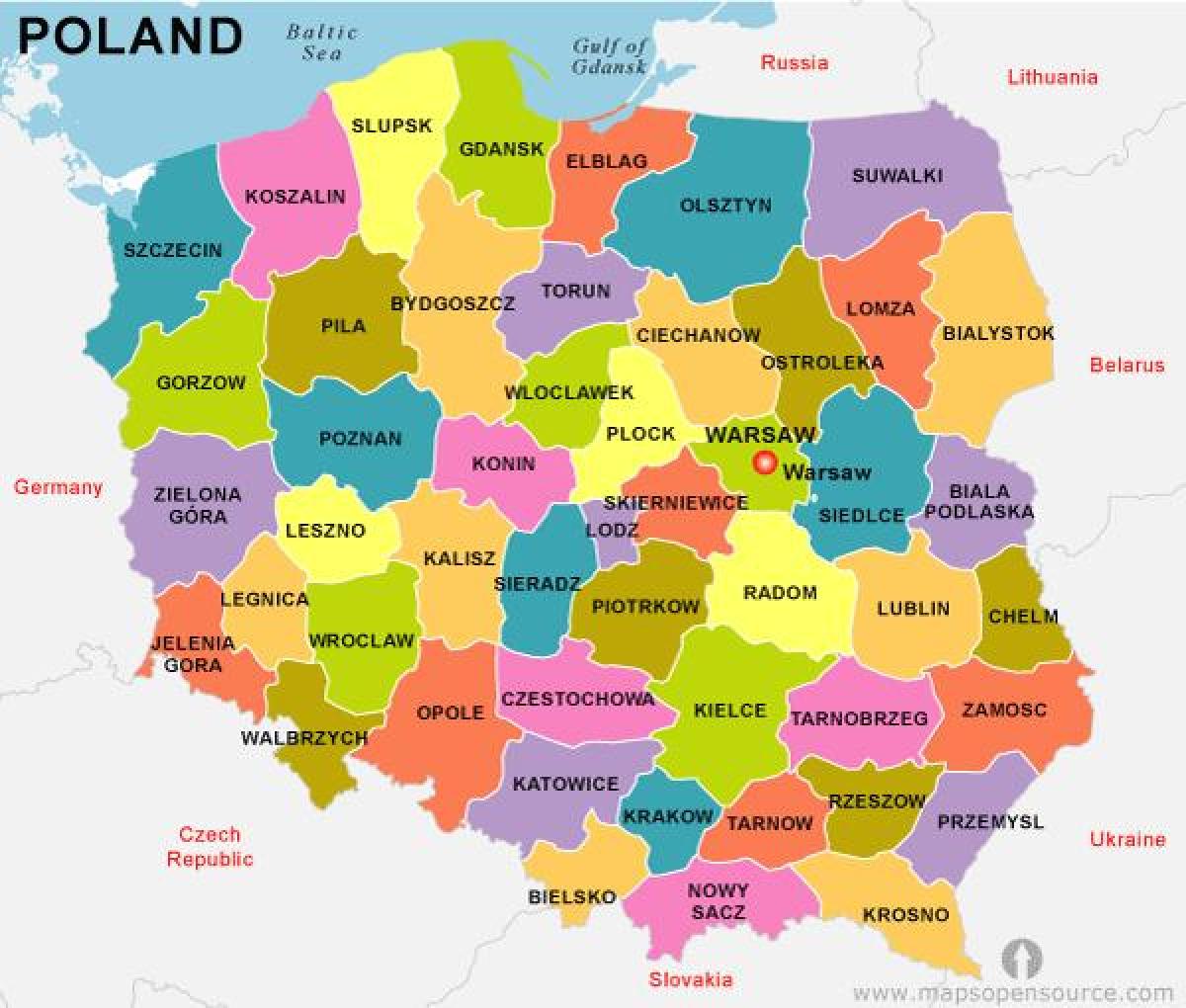 carte de la Pologne, pays