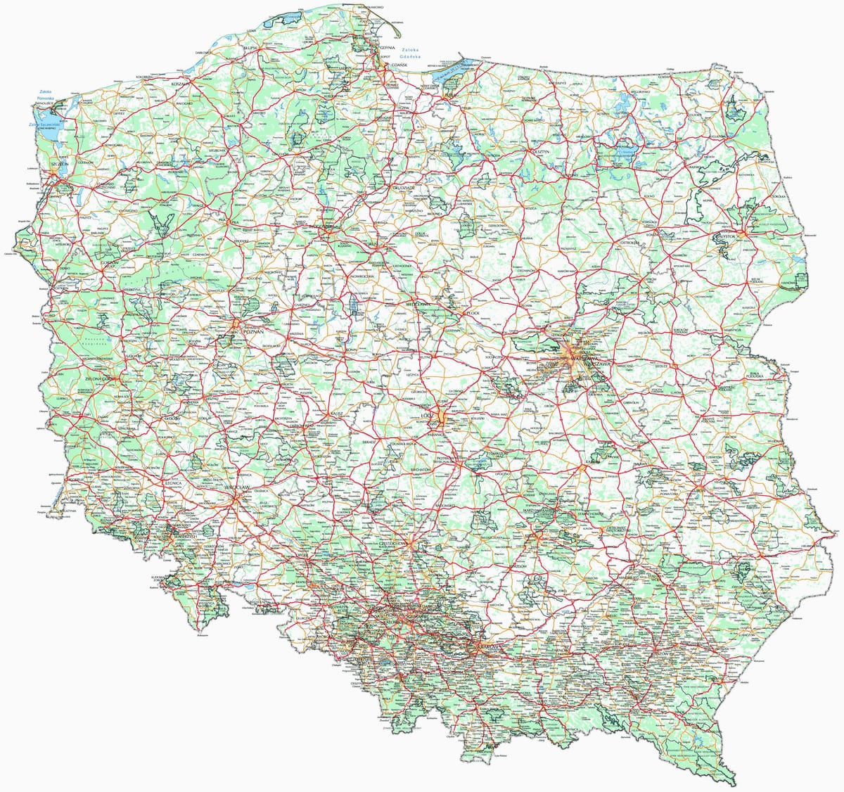 carte de la Pologne municipalités