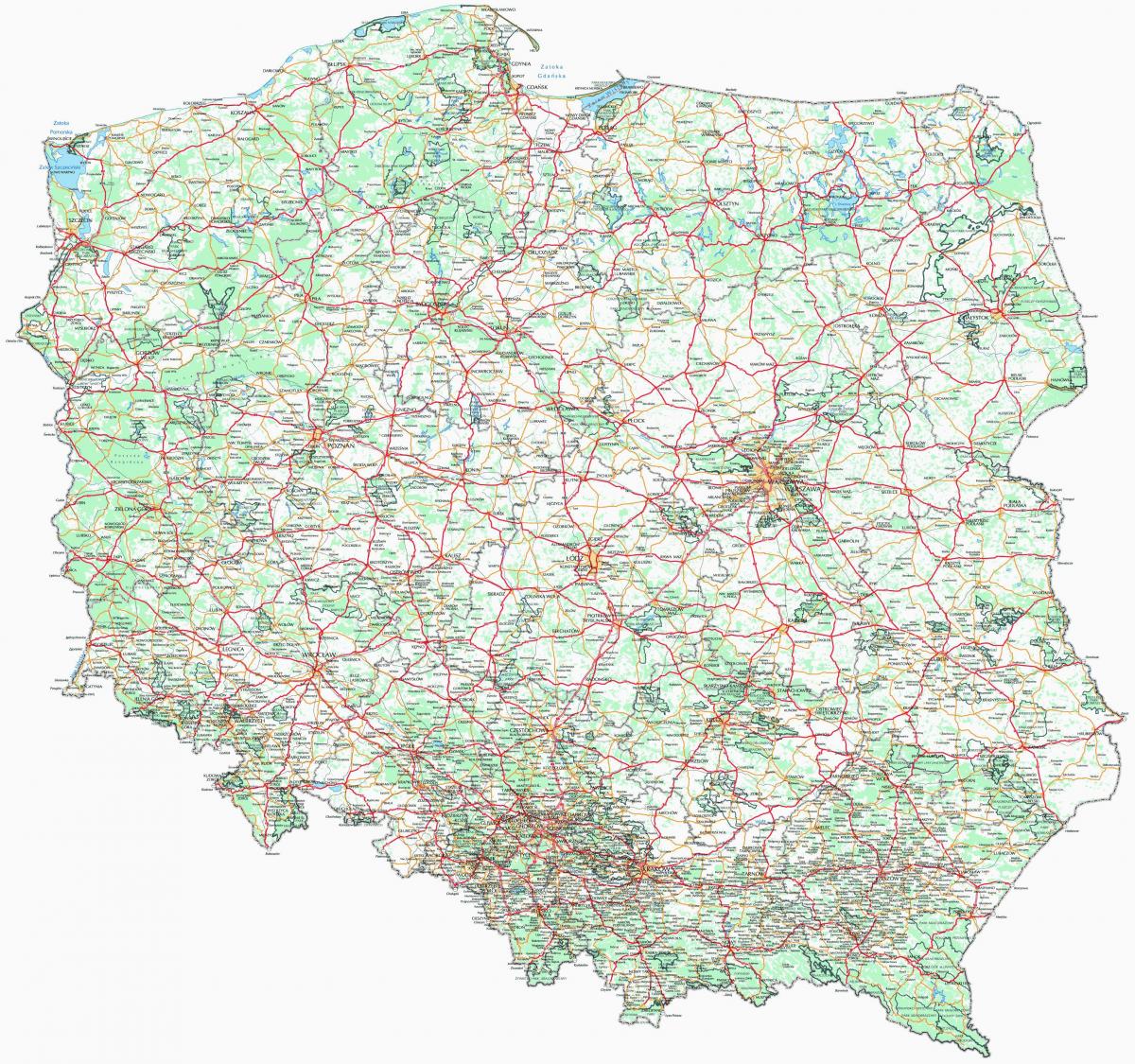 carte de la Pologne municipalités
