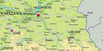 Carte de l'est de la Pologne