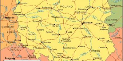 Carte de la Pologne des frontières