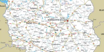 Carte de la Pologne routes