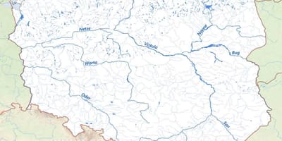 Carte de la Pologne rivières